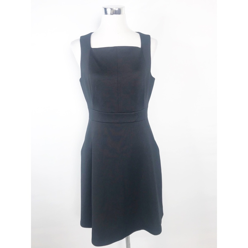 Karen Millen Dress Women US 10 EU 42 Black Ponte Knit Back Cutout Luxury Classic